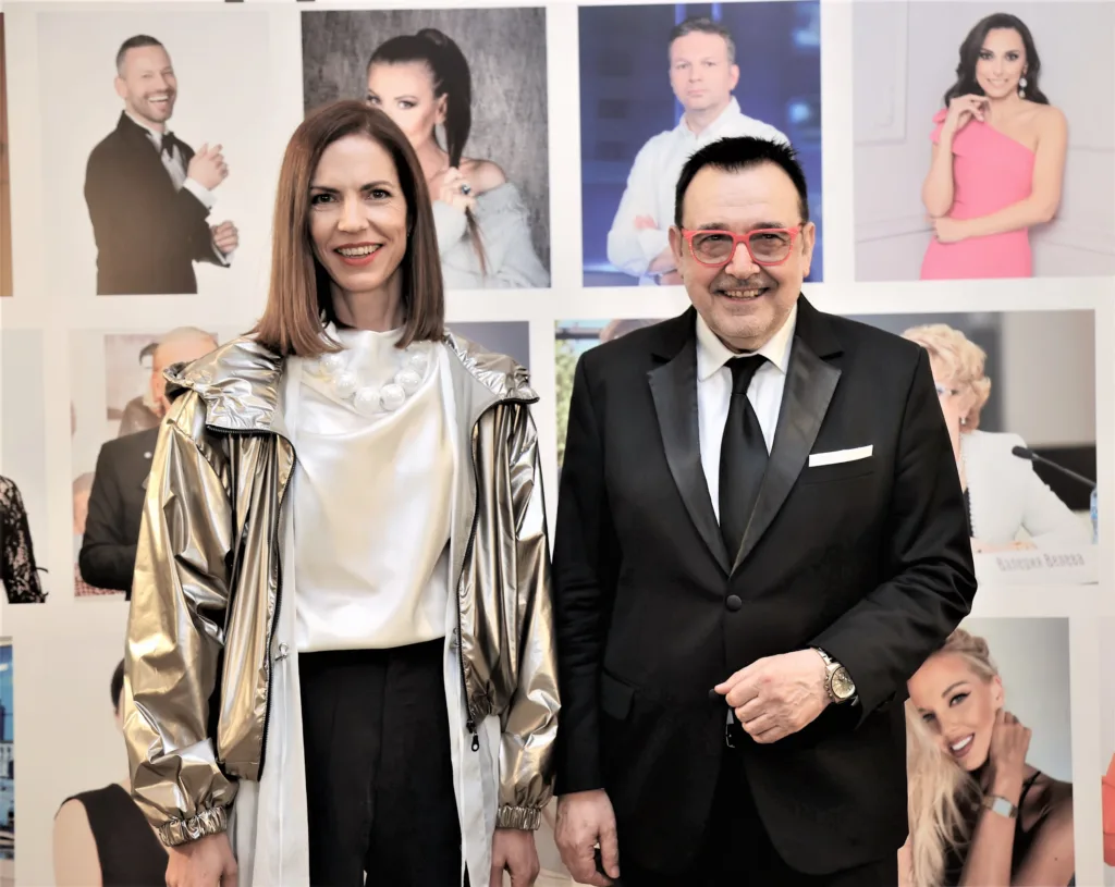 Проф. Любомир Стойков заедно с Мария Георгиева. Фото: © Академия за мода / Ромео Чолаков