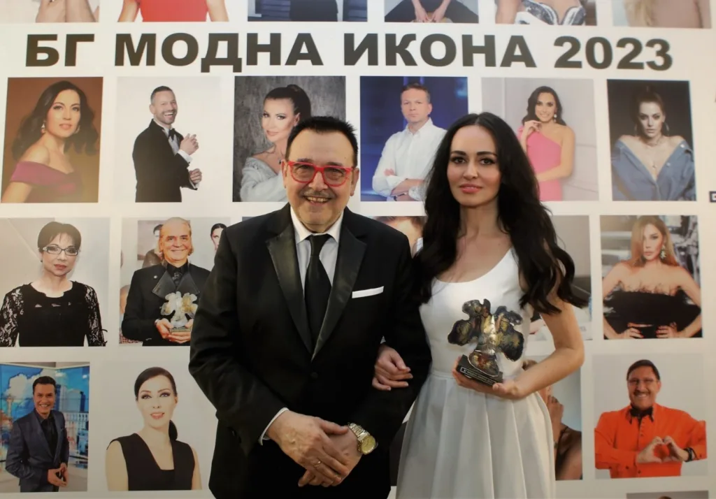 Проф. Любомир Стойков заедно с Ирина Влади. Фото: © Академия за мода / Хайлайф