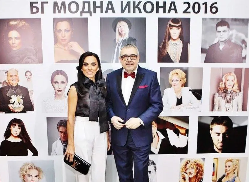 Таня Скринска и проф. Любомир Стойков на Годишните награди за стил и успех „БГ Модна икона 2016“. Фото: © Академия за мода / Хайлайф
