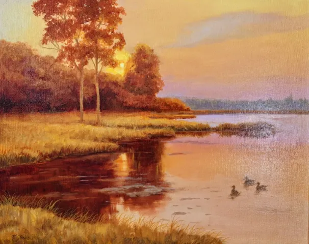 Картина от изложбата „Кехлибарени сънища“. Фото: Личен архив на Костадин Жиков