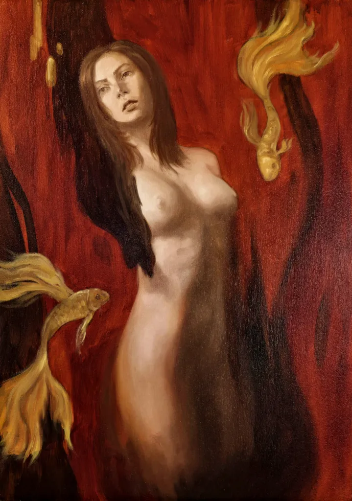 Картина от изложбата „Кехлибарени сънища“. Фото: Личен архив на Костадин Жиков