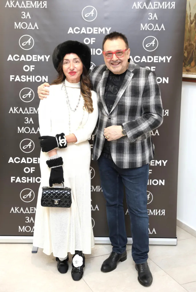 Елена Кристиано и проф. Любомир Стойков. Фото: Академия за мода / Петър Станев