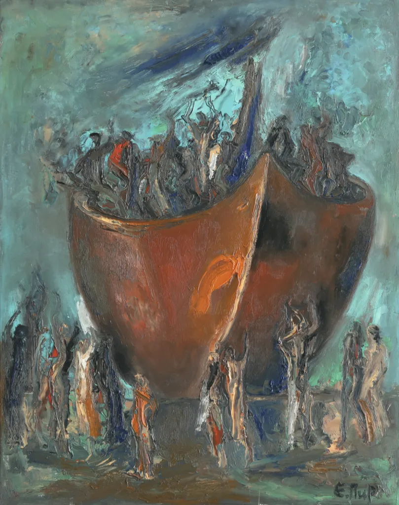 Картина „Червената лодка“. Фото: Архив на Васил Банов