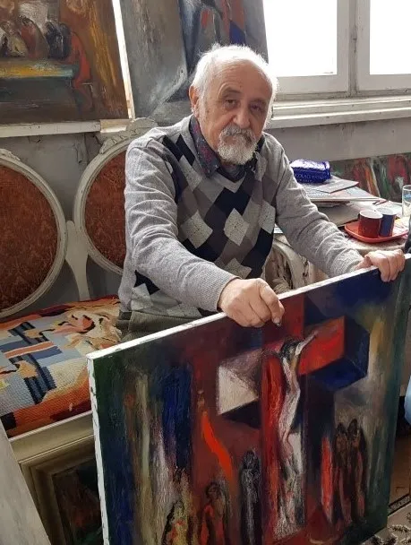 Художникът Енчо Пиронков. Фото: Архив на Васил Банов