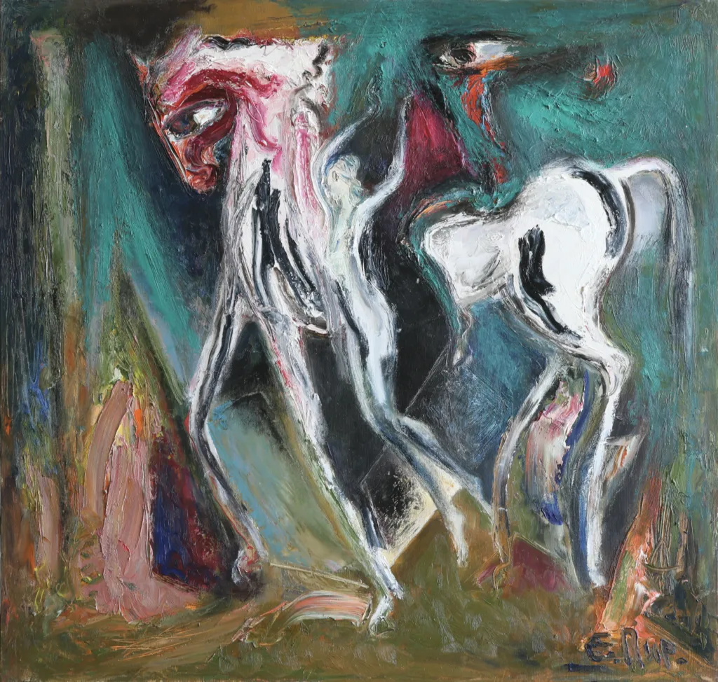 Картина „Белият кон“. Фото: Архив на Васил Банов