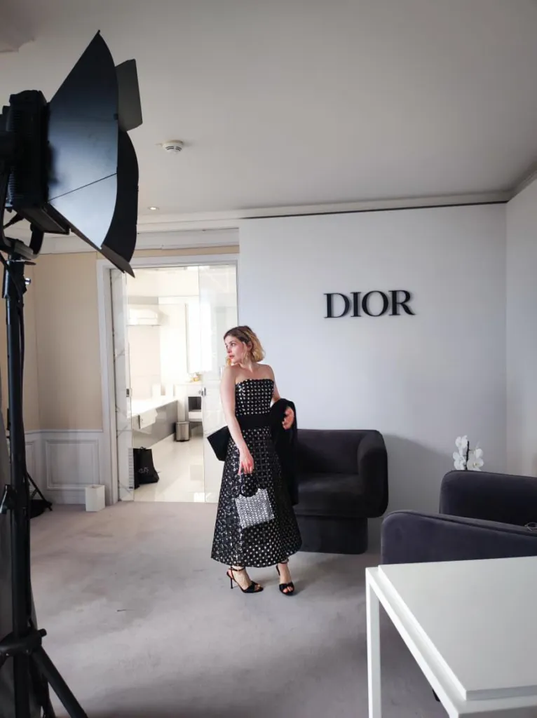 Марин Арена – френска актриса, участваща във филма The Mastermind, представен по време на фестивала, облечена в тоалет на Ивет Бианки.
Фото: Архив на Ивет Бианки