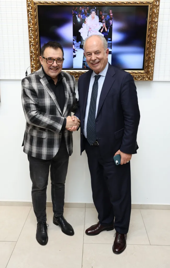 Проф. Любомир Стойков и Н.Пр. Марчело Апичела. Фото: Академия за мода / Петър Станев