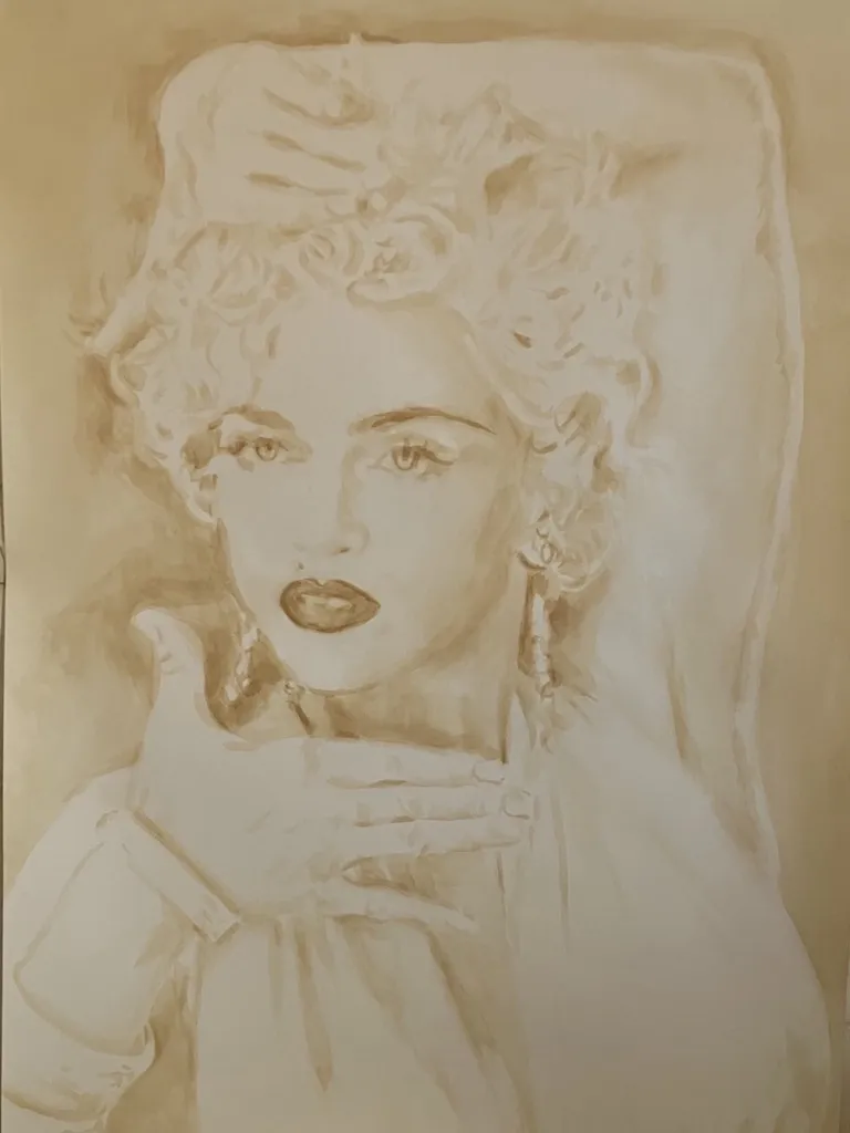 Rassim, злато, петрол и холографски код, Мадона.
Фото: Архив на галерията