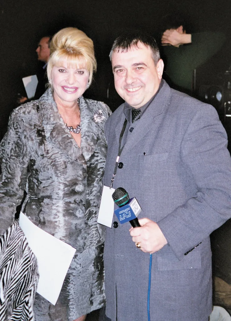 Любомир Стойков интервюира Ивана Тръмп в Ню Йорк, 2001 г.  Фото: Личен архив на Любомир Стойков