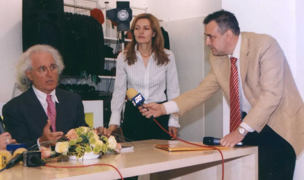 Любомир Стойков интервюира Лучано Бенетон в София, 2002 г. Фото: Личен архив на Любомир Стойков