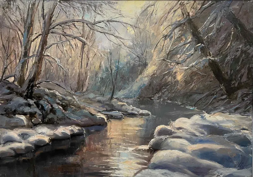 Картина „Край реката“ 50х70 см. Фото: Личен архив на Юрий Ковачев