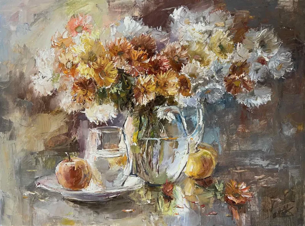 Картина „Пролетен натюрморт“ 60х80 см. Фото: Личен архив на Юрий Ковачев